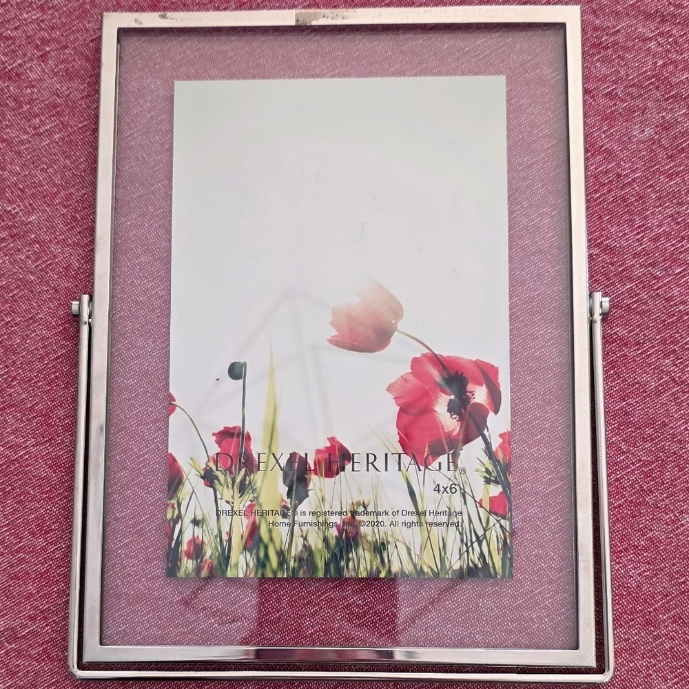 4x6 inch Tabletop Photo Frame - Silver Metal, Glass